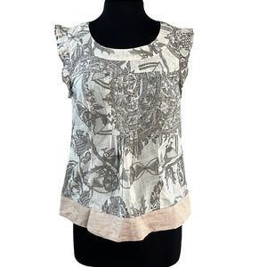Anthropologie Edme’ & Esyllte Bird & Fish Blouse Size 8